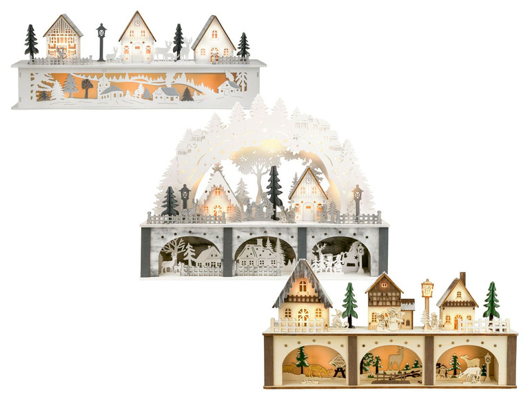 Prejsť na zobrazenie na celú obrazovku: Melinera LED drevená vianočná dedinka – obrázok 1
