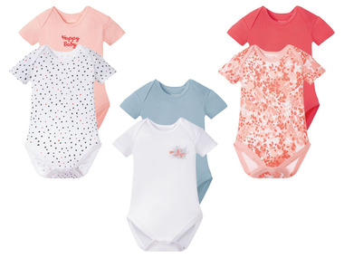 LUPILU® Dievčenské bavlnené body s krátkym rukávom pre bábätká BIO, 2 kusy