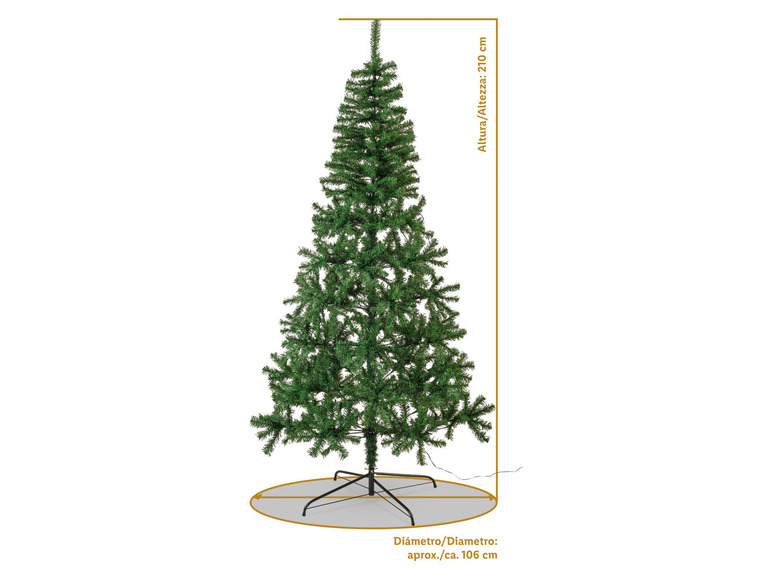 Prejsť na zobrazenie na celú obrazovku: LIVARNO home Umelý vianočný stromček s LED osvetlením, 210 cm – obrázok 2