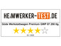 Hodnotenie dielenského vozíka Güde od Heimwerker-Test.de s 4 hviezdami.