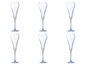 Šesť pohárov na šampanské alebo prosecco.