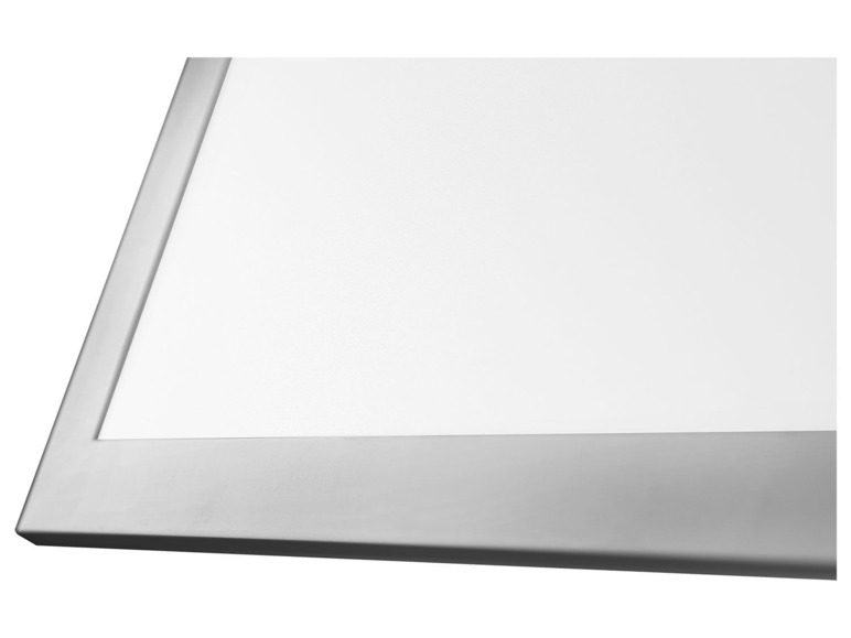 Obdĺžnikový LED panel s strieborným rámom.