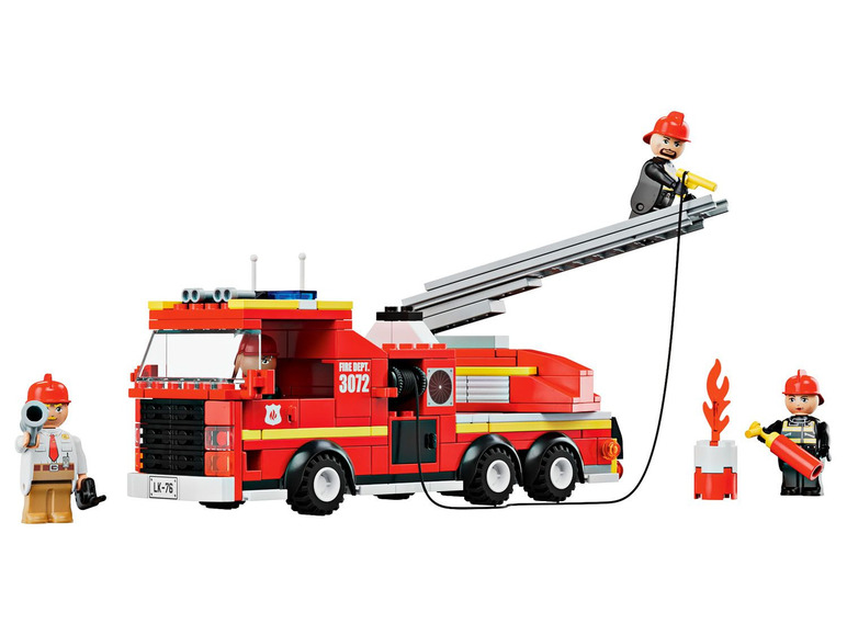 Prejsť na zobrazenie na celú obrazovku: Playtive Clippys Policajné nákladné auto / hasičské auto s rebríkom / bager / dobrodružné auto / stíhačka – obrázok 8