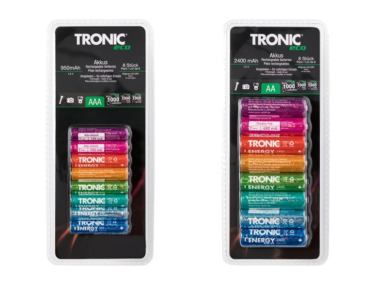 Prejsť na zobrazenie na celú obrazovku: TRONIC® Nabíjateľné batérie Ni-MH, 8 kusov – obrázok 1