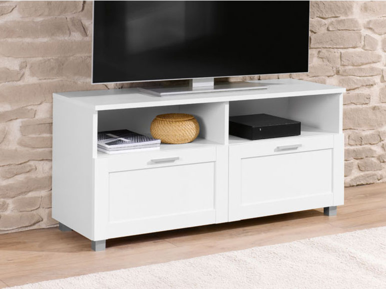 Prejsť na zobrazenie na celú obrazovku: LIVARNO home TV stolík s 2 zásuvkami Basel, biely – obrázok 2