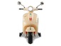 Elektrická detská Vespa-ako skúter v béžovej farbe.