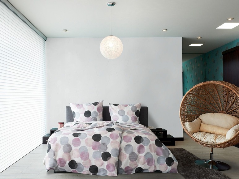 Prejsť na zobrazenie na celú obrazovku: Primera Krepová posteľná bielizeň, 140 x 200 cm, bledoružová s kruhmi – obrázok 2