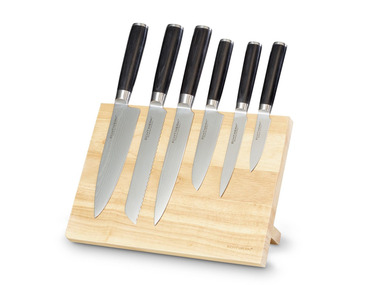 ECHTWERK Súprava damaškových nožov s magnetickým dreveným blokom, 7-dielna