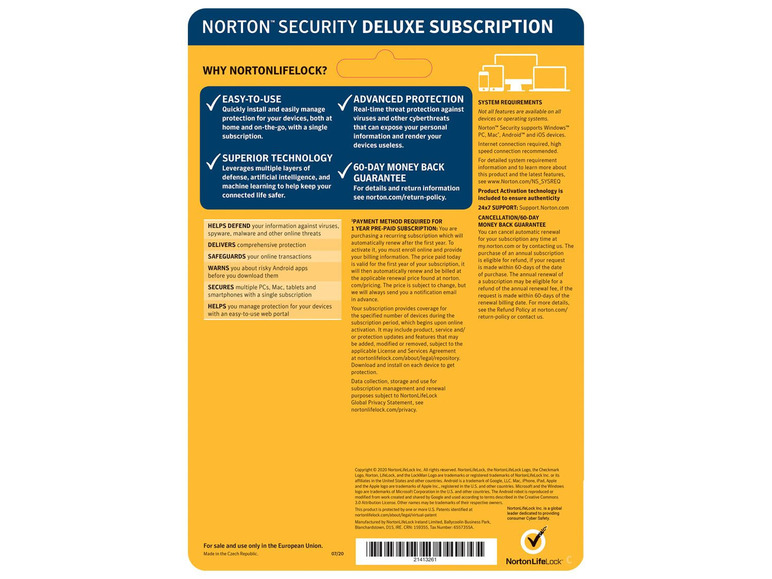 Prejsť na zobrazenie na celú obrazovku: Norton Antivírus Security Deluxe pre 5 zariadení na 1 rok – obrázok 2