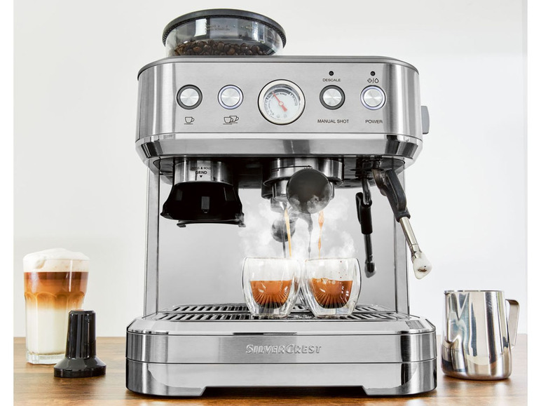 SILVERCREST® KITCHEN TOOLS Profesionálny espresso kávovar s mlynčekom SSMP 1770 A