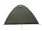 Zelený stan na kempovanie.