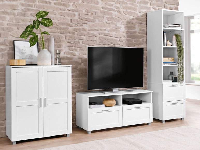 Prejsť na zobrazenie na celú obrazovku: LIVARNO home TV stolík s 2 zásuvkami Basel, biely – obrázok 8