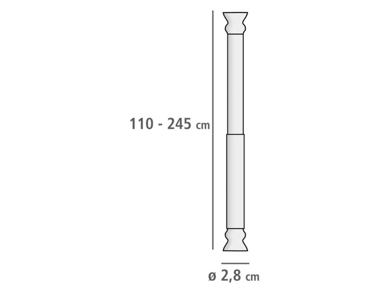 Náčrt stĺpa s priemerom 2,8 cm a výškou 110 až 245 cm.