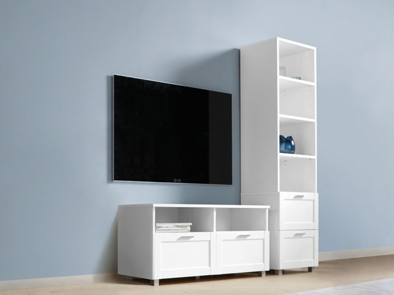 Prejsť na zobrazenie na celú obrazovku: LIVARNO home TV stolík s 2 zásuvkami Basel, biely – obrázok 5