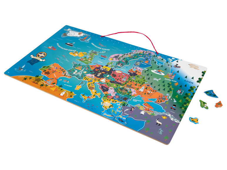 Prejsť na zobrazenie na celú obrazovku: PLAYTIVE® Drevená magnetická mapa sveta / Európy – obrázok 3