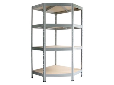 AR SHELVING Rohový nástrčný regál Rivet, 180 x 90 x 90 x 45 cm