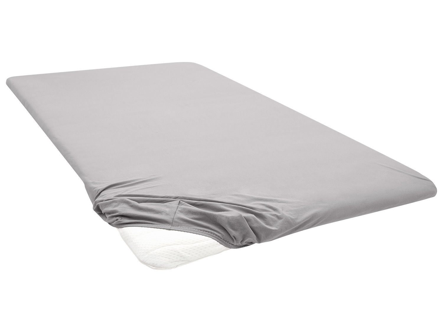 Biberna Napínacia plachta na vrchný matrac (sivá, 180 – 200 x 200 cm)