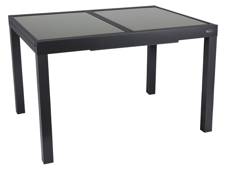 Prejsť na zobrazenie na celú obrazovku: FLORABEST® Rozkladací hliníkový stôl so sklenenou doskou ALU, čierny – obrázok 1