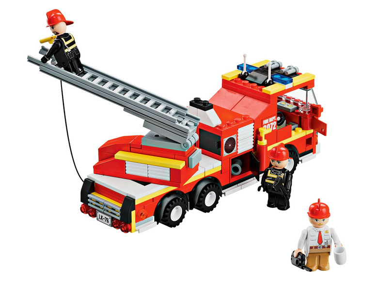Prejsť na zobrazenie na celú obrazovku: Playtive Clippys Policajné nákladné auto / hasičské auto s rebríkom / bager / dobrodružné auto / stíhačka – obrázok 9