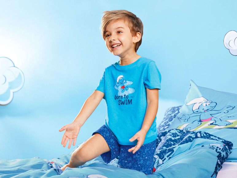 Prejsť na zobrazenie na celú obrazovku: Chlapčenské letné bavlnené pyžamo Šmolkovia BIO – obrázok 4