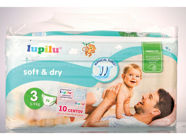 lupilu® Detské plienky Midi 3, 56 kusov