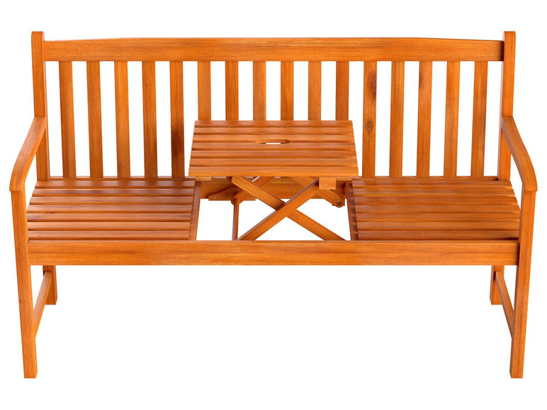 Prejsť na zobrazenie na celú obrazovku: FLORABEST® Záhradná lavička so skladacím stolom z akáciového dreva – obrázok 1