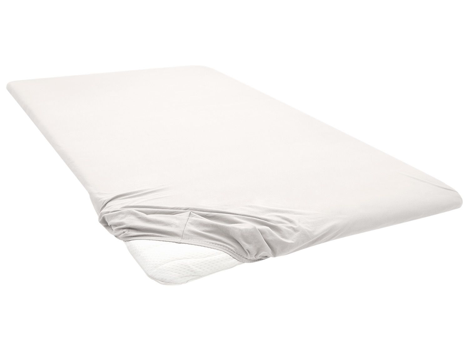 Biberna Napínacia plachta na vrchný matrac (svetlobéžová, 180 – 200 x 200 cm)