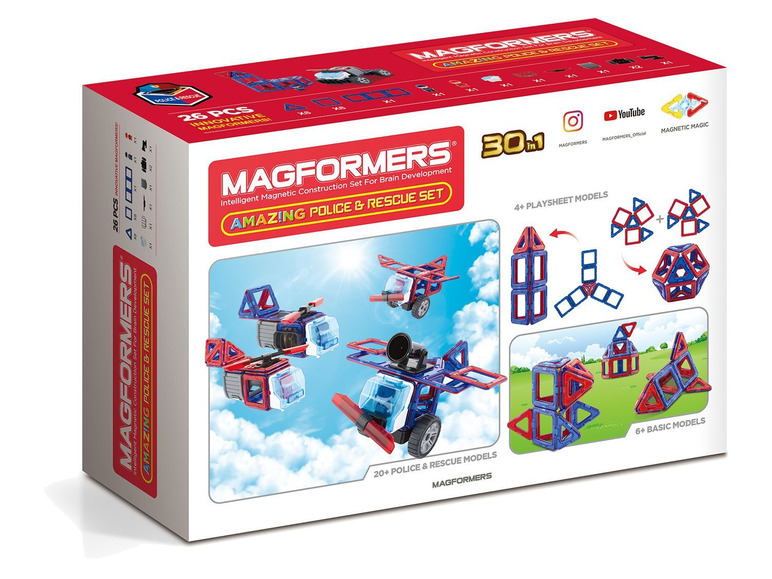 Prejsť na zobrazenie na celú obrazovku: Magformers Magnetická stavebnica Amazin Police & Rescue Set – obrázok 2