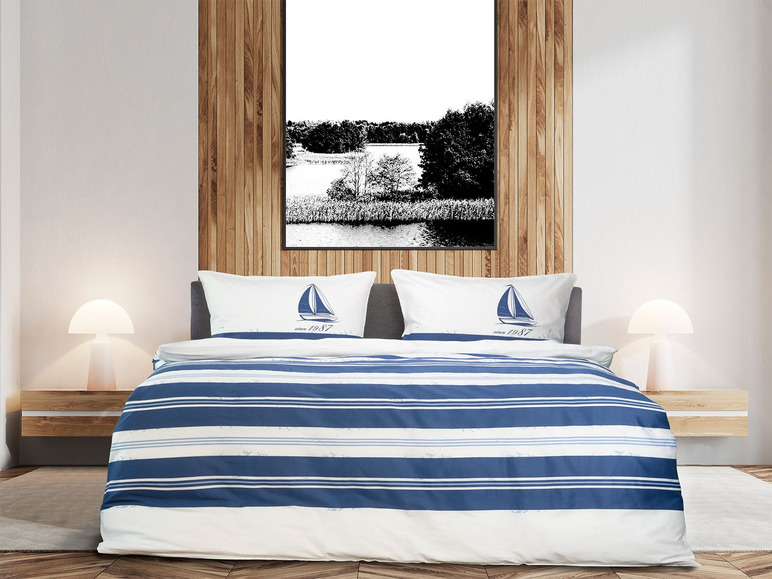 Prejsť na zobrazenie na celú obrazovku: Primera Mako-saténová posteľná bielizeň plavba / tmavomodrá, 200 x 220 cm – obrázok 1