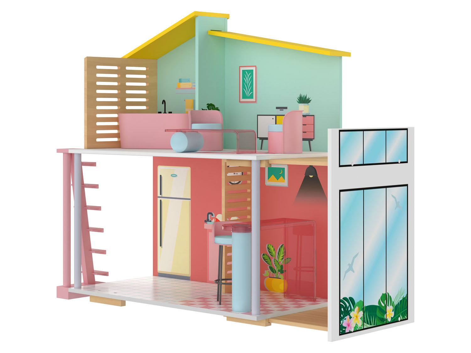 E-shop Playtive Drevený domček pre bábiky Fashion