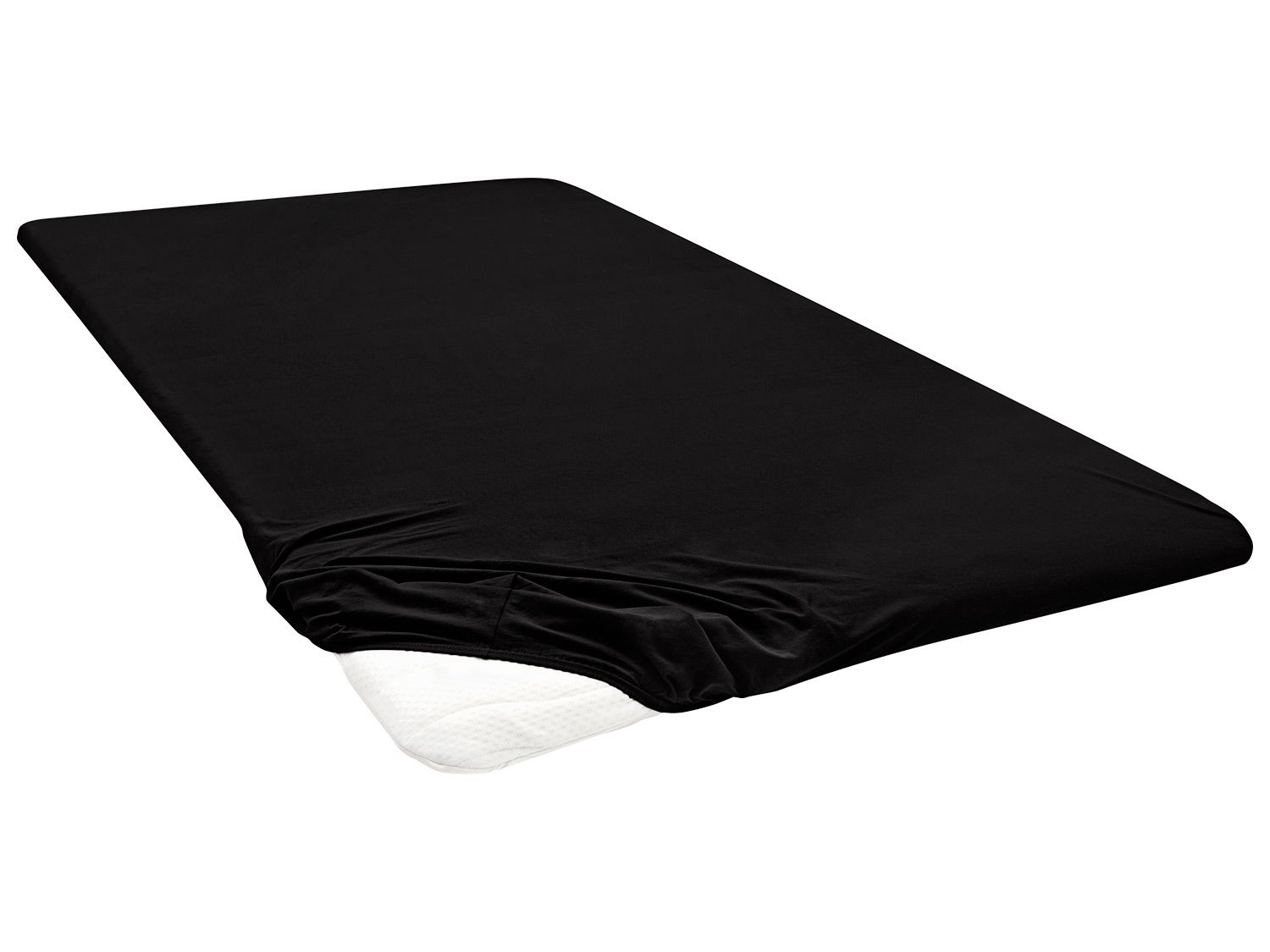 Biberna Napínacia plachta na vrchný matrac (čierna, 180 – 200 x 200 cm)