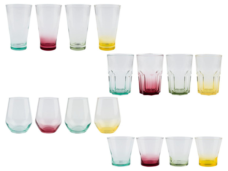 ERNESTO® Súprava farebných pohárov, 4-dielna