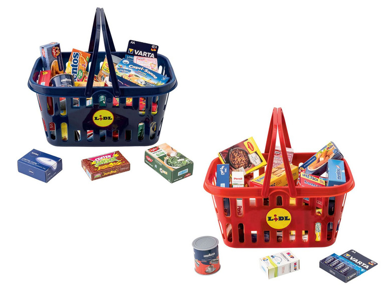 Prejsť na zobrazenie na celú obrazovku: Playtive Detský nákupný košík s výrobkami – obrázok 1