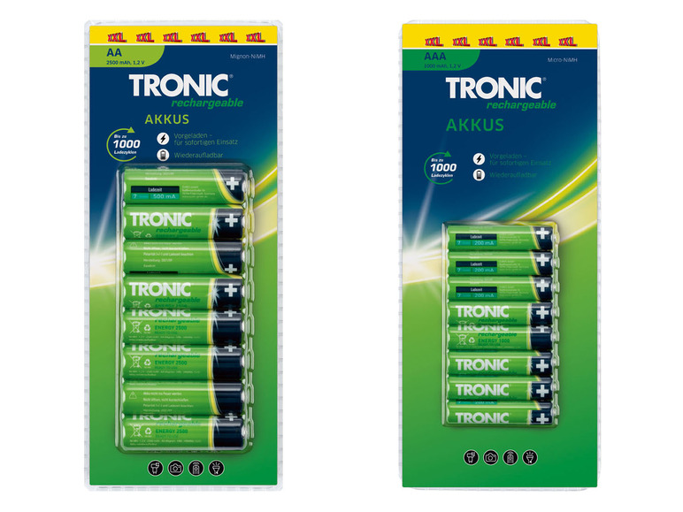 Prejsť na zobrazenie na celú obrazovku: TRONIC® Nabíjateľné batérie, 8 kusov – obrázok 1