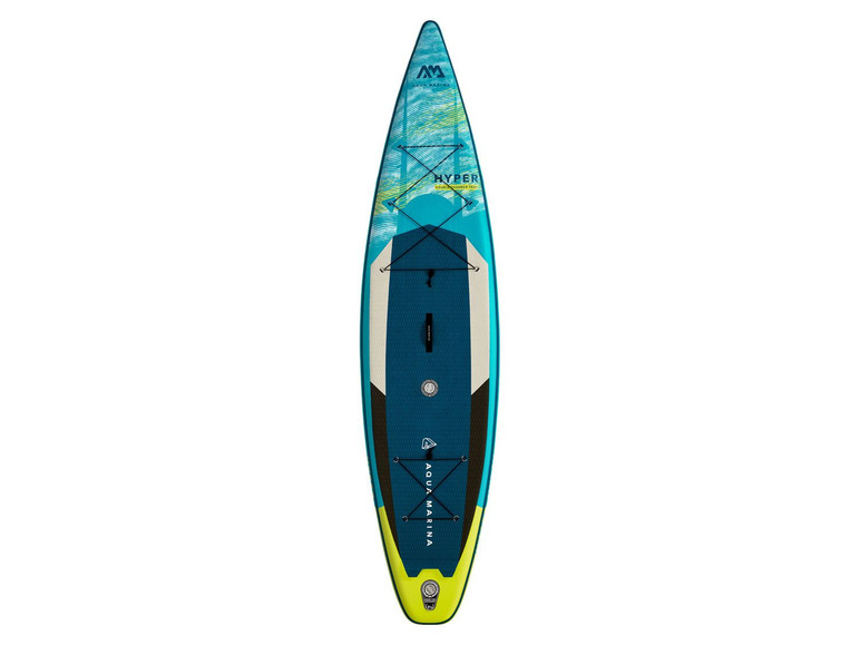Modrý a žltý nafukovací paddleboard Aqua Marina, model Hyper.