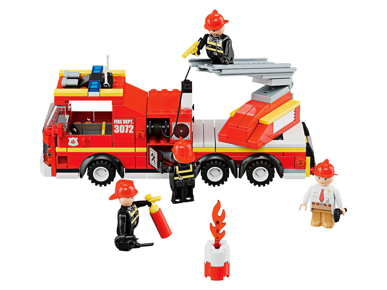 Prejsť na zobrazenie na celú obrazovku: Playtive Clippys Policajné nákladné auto / hasičské auto s rebríkom / bager / dobrodružné auto / stíhačka – obrázok 11