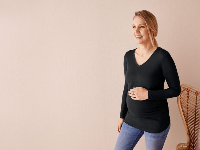 Prejsť na zobrazenie na celú obrazovku: esmara Dámske bavlnené tehotenské tričko s dlhým rukávom – obrázok 7