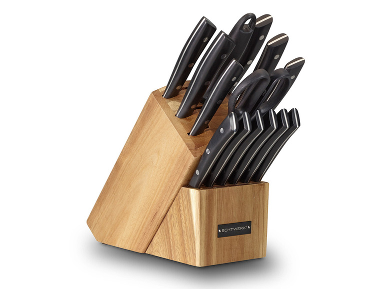 ECHTWERK Blok na nože so súpravou nožov Premium, 15-dielna