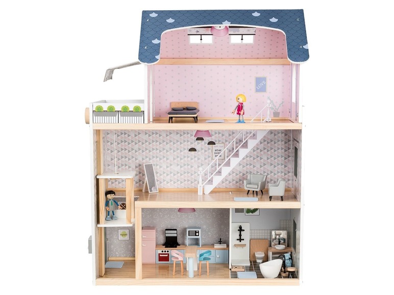 Prejsť na zobrazenie na celú obrazovku: Playtive JUNIOR Drevený domček pre bábiky XXL – obrázok 2