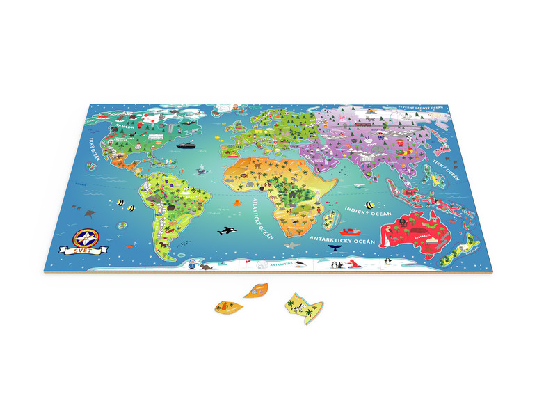 Prejsť na zobrazenie na celú obrazovku: PLAYTIVE® Drevená magnetická mapa sveta / Európy – obrázok 4