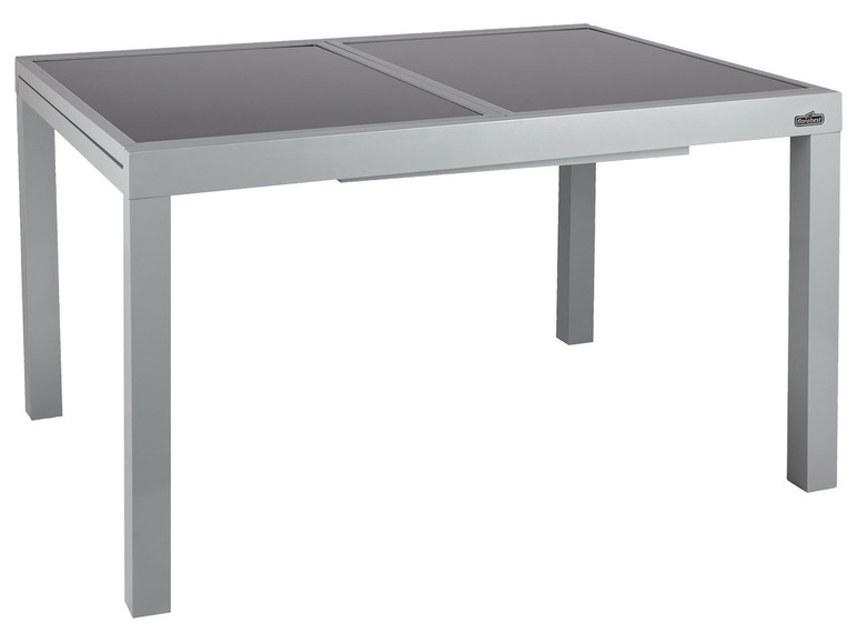 Prejsť na zobrazenie na celú obrazovku: florabest Rozkladací hliníkový stôl so sklenenou doskou ALU, šedá – obrázok 1
