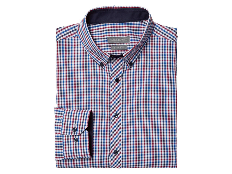 Prejsť na zobrazenie na celú obrazovku: NOBEL LEAGUE® Pánska biznis košeľa Slim Fit, károvaná/modrá/červená – obrázok 5