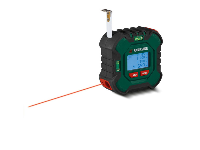 Prejsť na zobrazenie na celú obrazovku: PARKSIDE® Laserový merač vzdialenosti s meracím pásmom PLMB 4 A1 – obrázok 1