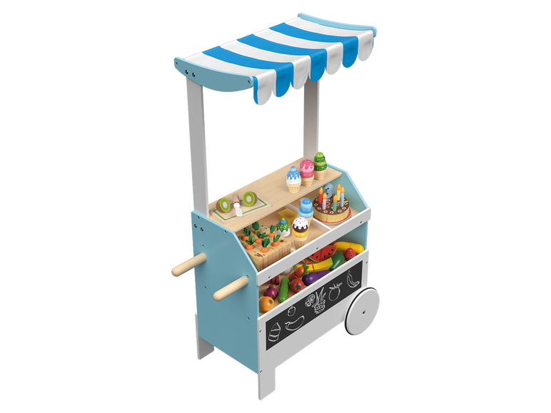 Prejsť na zobrazenie na celú obrazovku: Playtive Detský drevený obchod a divadlo 2 v 1/trhový vozík – obrázok 1