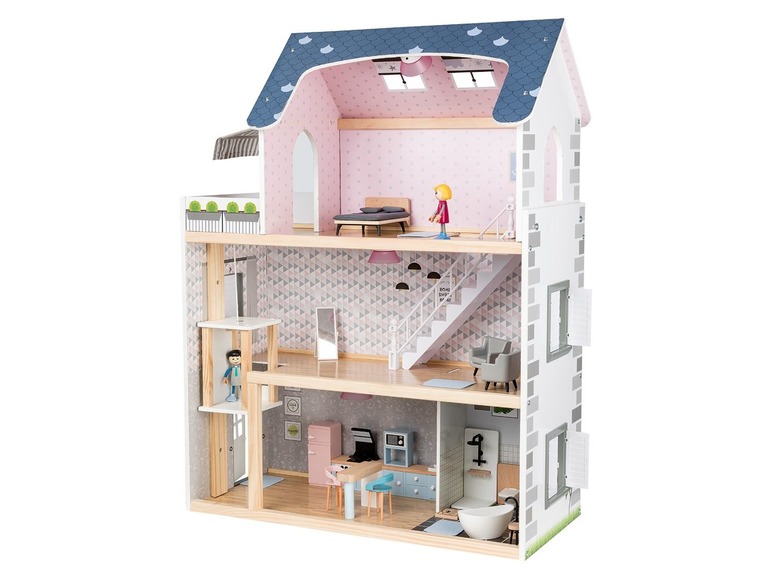 Prejsť na zobrazenie na celú obrazovku: Playtive JUNIOR Drevený domček pre bábiky XXL – obrázok 1
