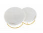 Dve okrúhle mramorové dosky na krájanie so zlatým okrajom od Echtwerk Kitchen.