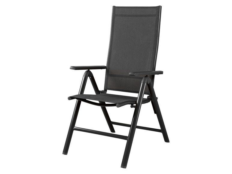 Prejsť na zobrazenie na celú obrazovku: FLORABEST® Hliníková skladacia stolička ALU, čierna / antracitová, 2 kusy – obrázok 2