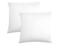 Dva biele vankúše na bielom pozadí.
