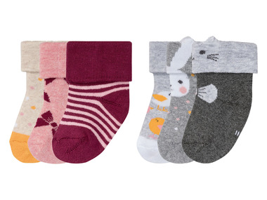 LUPILU® Dievčenské ponožky pre bábätká, 3 páry