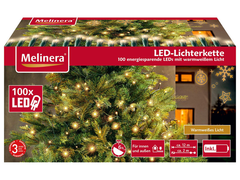 Prejsť na zobrazenie na celú obrazovku: MELINERA® LED svetelná reťaz, 100 úsporných LED s teplým bielym svetlom – obrázok 13